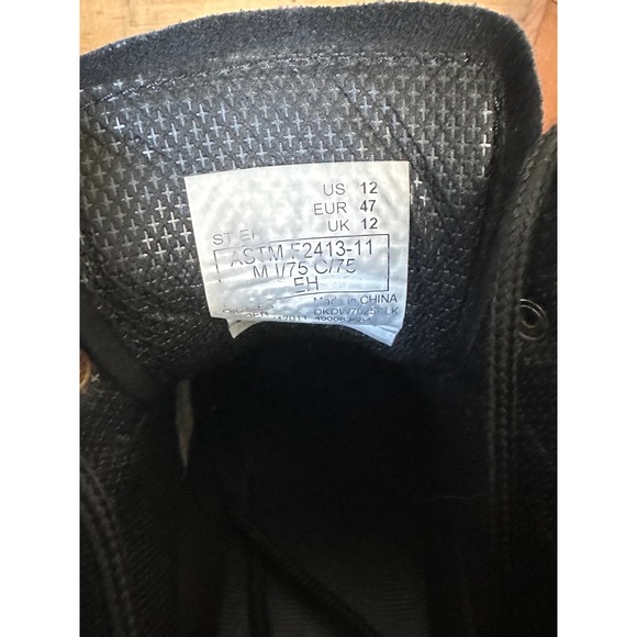 Men’s Dickies Black Steel Toe Work Boots 6 Inch Size 12 Slip Resistant - Picture 9 of 12